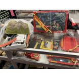 Toys: Large collection of Hornby OO, some boxed, Wrenn Micro Model, playworn Scalextric, etc.