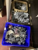 Toys & Games: Warhammer Fantasy Wargames, two boxes containing many incomplete and damaged warrior