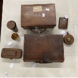 Luggage & Travel: Small leather travelling case 1920s/30s with embossed I.M.G. to the top, fitted