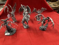 Toys & Games: Warhammer Fantasy Wargames, constructed Daemon Warriors, large scale, unpainted. (6)