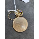 Hallmarked Gold: 22ct gold band. Weight 0.80g. Plus two yellow metal pendants, one WWI mourning