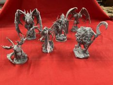 Toys & Games: Warhammer Fantasy Wargames, large scale ready made, unpainted Daemon Warriors. (5)