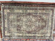 Carpets & Rugs: 19th cent. Persian rug, red ground with stylised floral decoration, four borders all