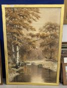 Edward John Duval (1876-1916): Watercolour, a river scene, signed and dated 1881, framed. Very small