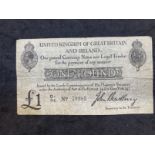 Numismatics: WWI Treasury Note, United Kingdom of Great Britain and Ireland £1 one pound, first