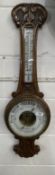 Scientific: Mappin & Webb oak aneroid barometer. 32ins.