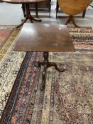 19th cent. Mahogany tilt top side table of modest proportions. 22½ins.