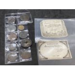 Coins & Tokens: U.S. Washington Independence 1783 (worn), Garrison Canteen Birr one penny undated,
