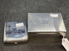 Hallmarked Silver: Cigarette box presented Group Captain Agustine ap Ellis by Wing Commander Jan