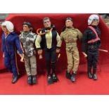 Toys/Action Man: Unboxed original figures Police Rider, British Soldier, Helicopter Pilot, Diver,