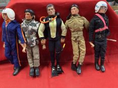 Toys/Action Man: Unboxed original figures Police Rider, British Soldier, Helicopter Pilot, Diver,
