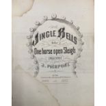 Christmas: First edition of Jingle Bells from 1859, believed one of only two still in existance.