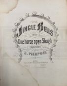 Christmas: First edition of Jingle Bells from 1859, believed one of only two still in existance.
