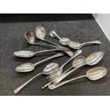 Hallmarked Silver: Pair of sauce ladles and various spoons, various hallmarks. Total weight 9.44oz.