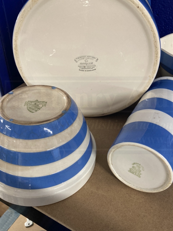 Ceramics: Collection of blue banded T.G. Green and Cornishware style, mostly modern including - Image 5 of 6