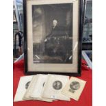 Engravings/Prints: Antique portraits to include Isaac Newton, Tooke, Sir Matthew Hale, Edward Lord