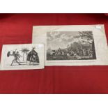 Antique Engraving: Erramango and Captain Cook c1800 The fortunate escape of Capt. Cook from the