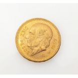 Goldmünze, 10 Pesos, Mexiko, 1959, Estados unidos