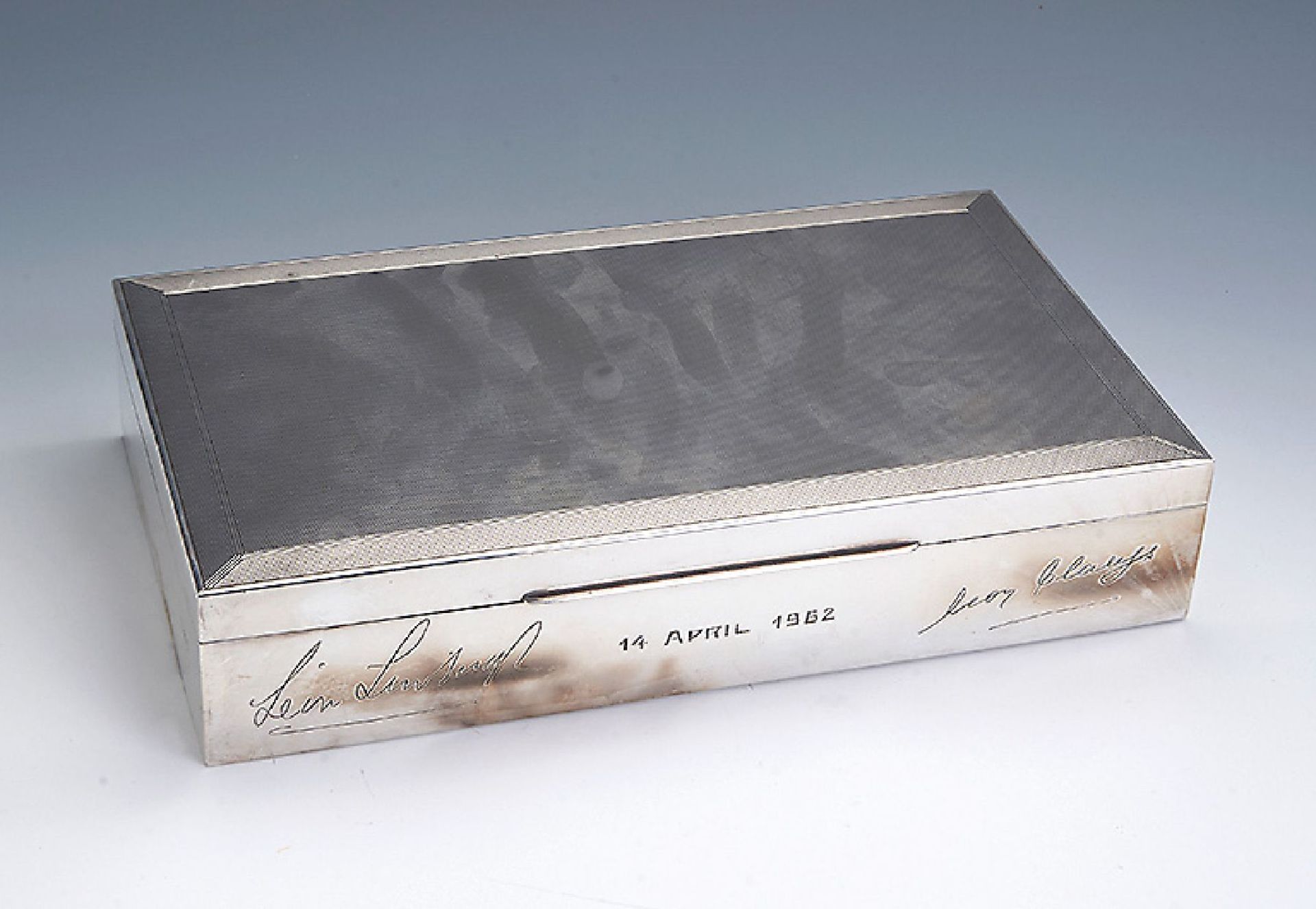 Zigarrenbox, 925er Silber, dat. 14.April 1962 mit 2