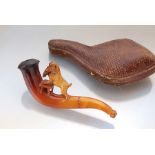 Meerschaumpfeife mit Bernsteinmundstück, wohl Österreich