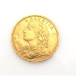 Goldmünze 20 Franken, Schweiz 1925, sogn. Vreneli,