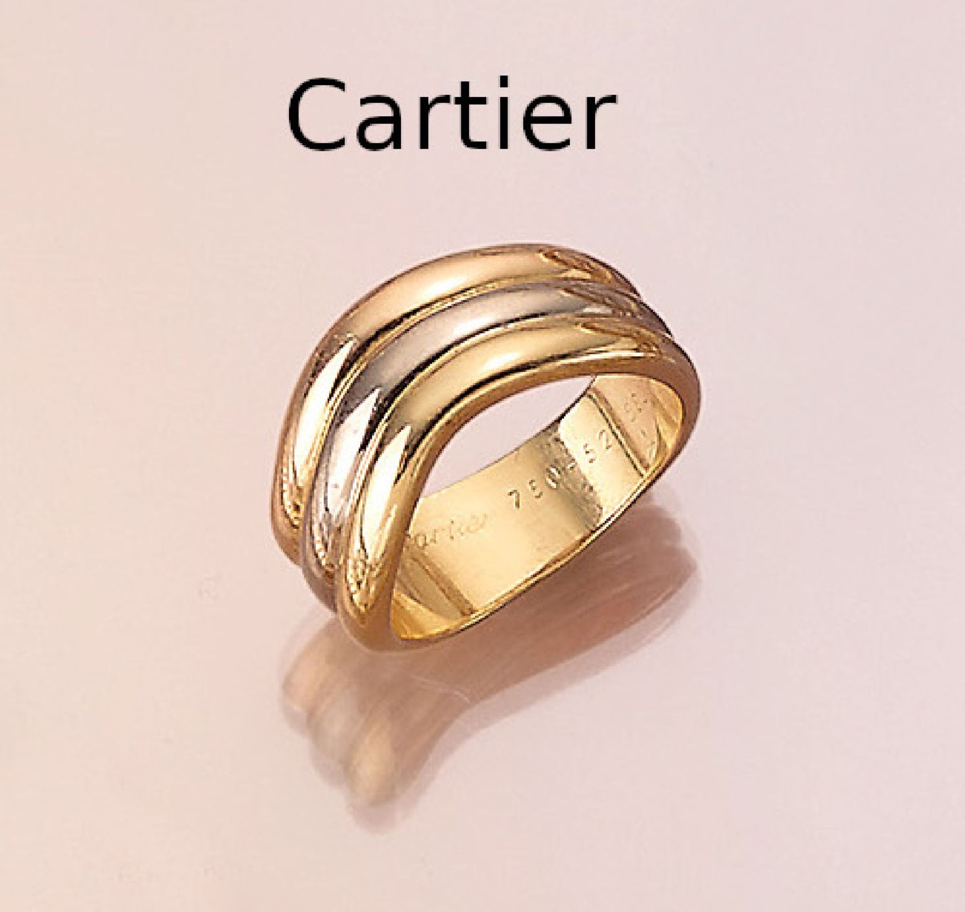 18 kt Gold CARTIER Ring,   GG/WG/RG 750/000, RW 52, num.