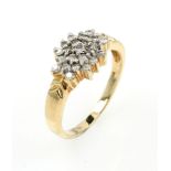 14 kt Gold mit Brillanten, GG 585/000, Ringkopf mit