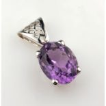 18 kt Gold Anhänger mit Amethyst, WG 750/000, gepr.,