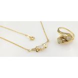 14 kt Gold Opalschmuck-Set, GG 585/000, best. aus: