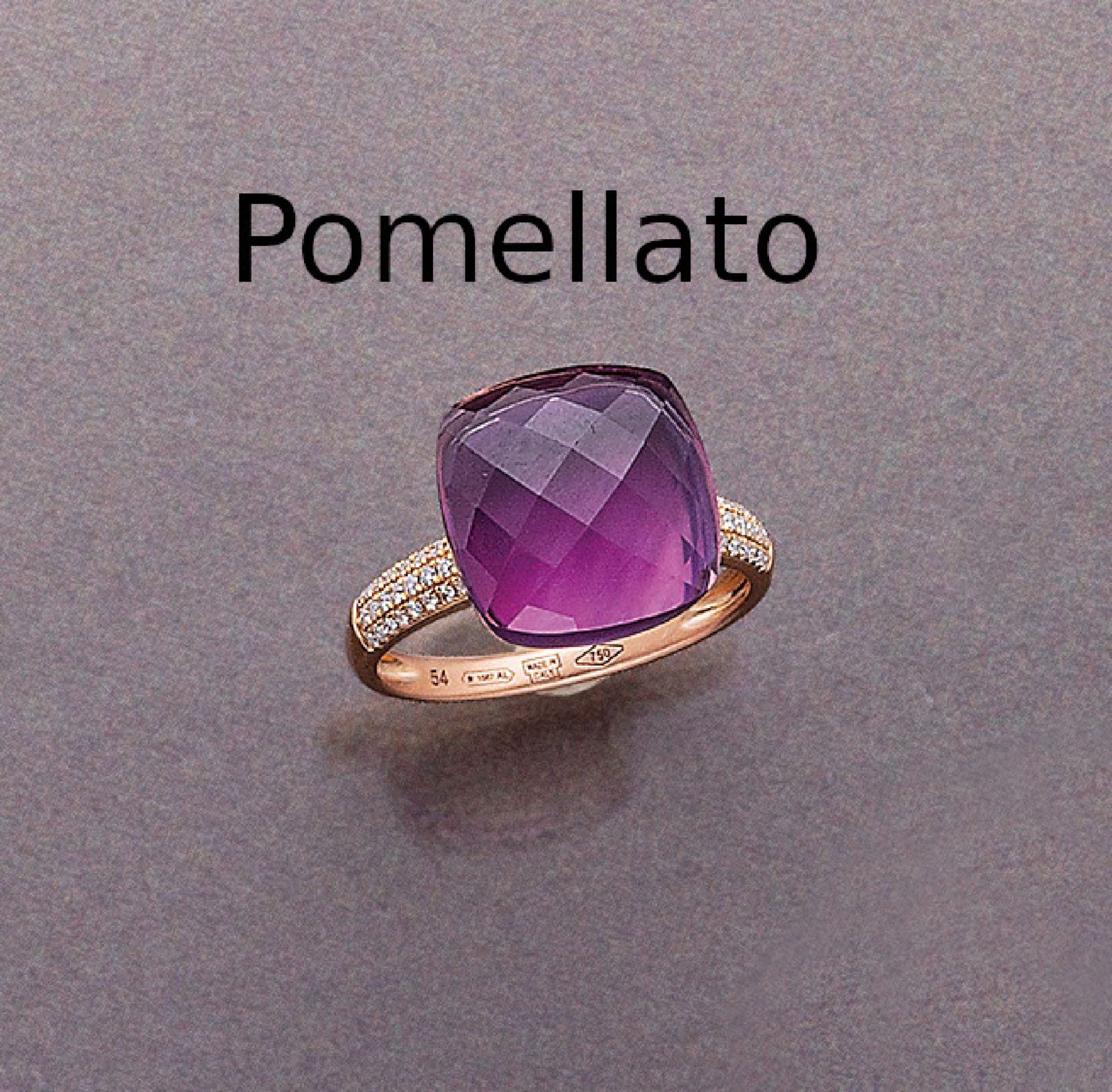 18 kt Gold POMELLATO Ring mit Amethyst und Brillanten,