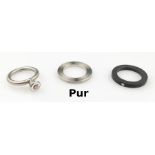 3 Ringe PUR aus der Swivel-Serie, 1 x Edelstahl mit