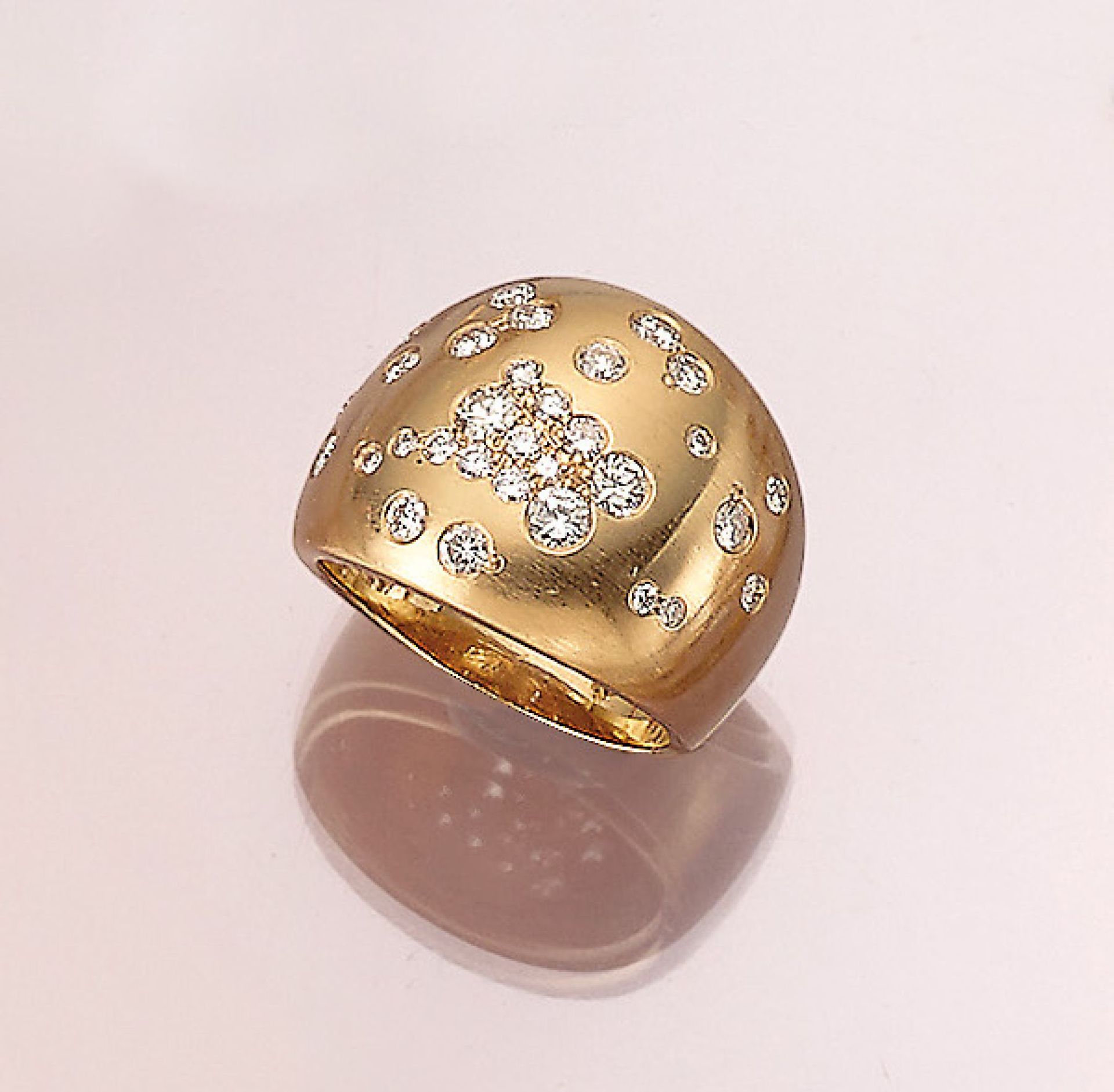 18 kt Gold Ring mit Brillanten, GG 750/000,gepr., 31