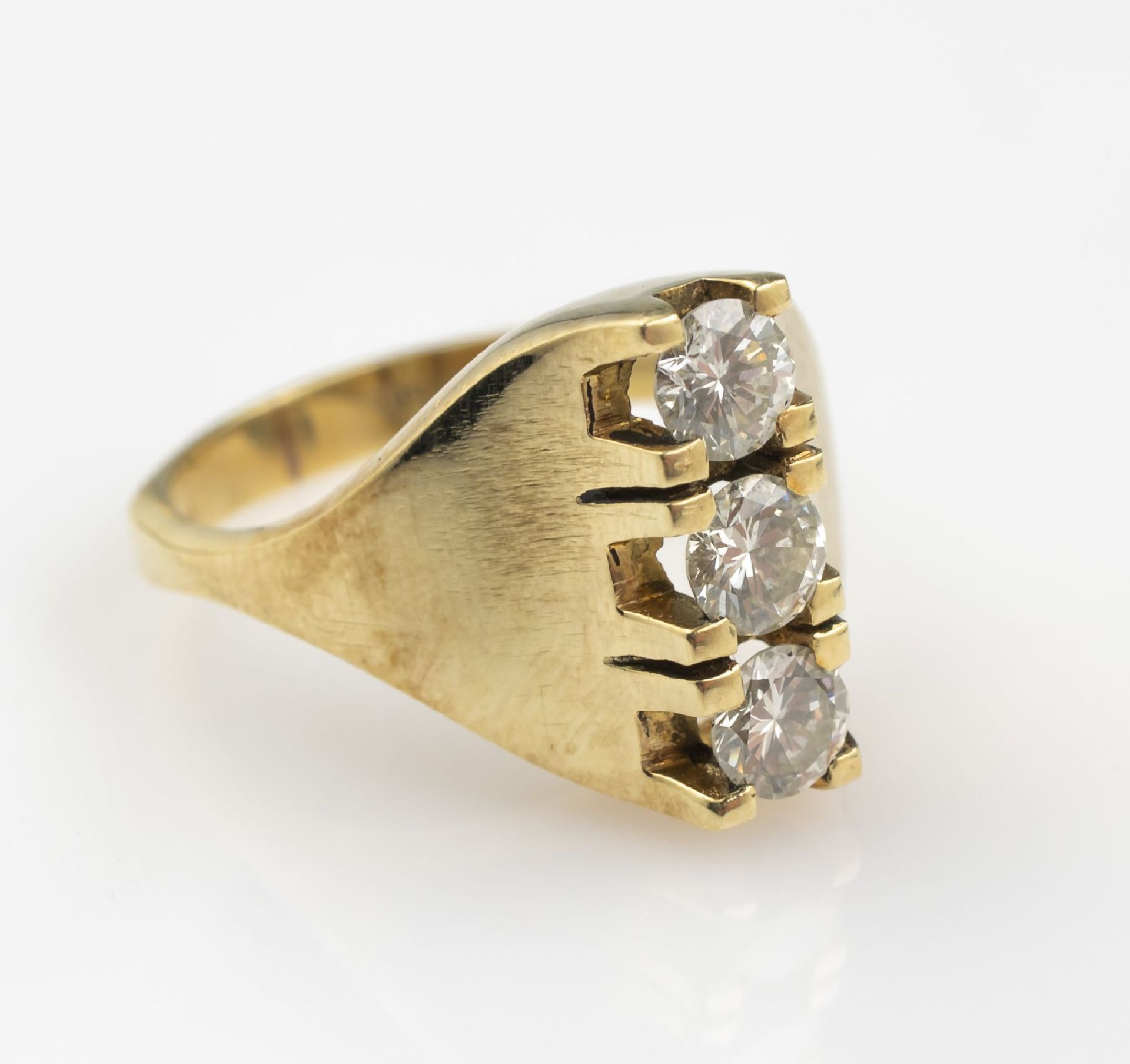 14 kt Gold Ring mit Brillanten,   GG 585/000,hoch