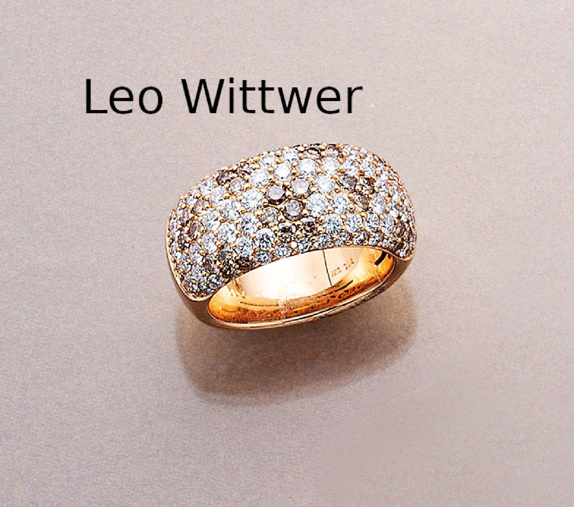 18 kt Gold LEO WITTWER Ring mit Brillanten, Rose-G