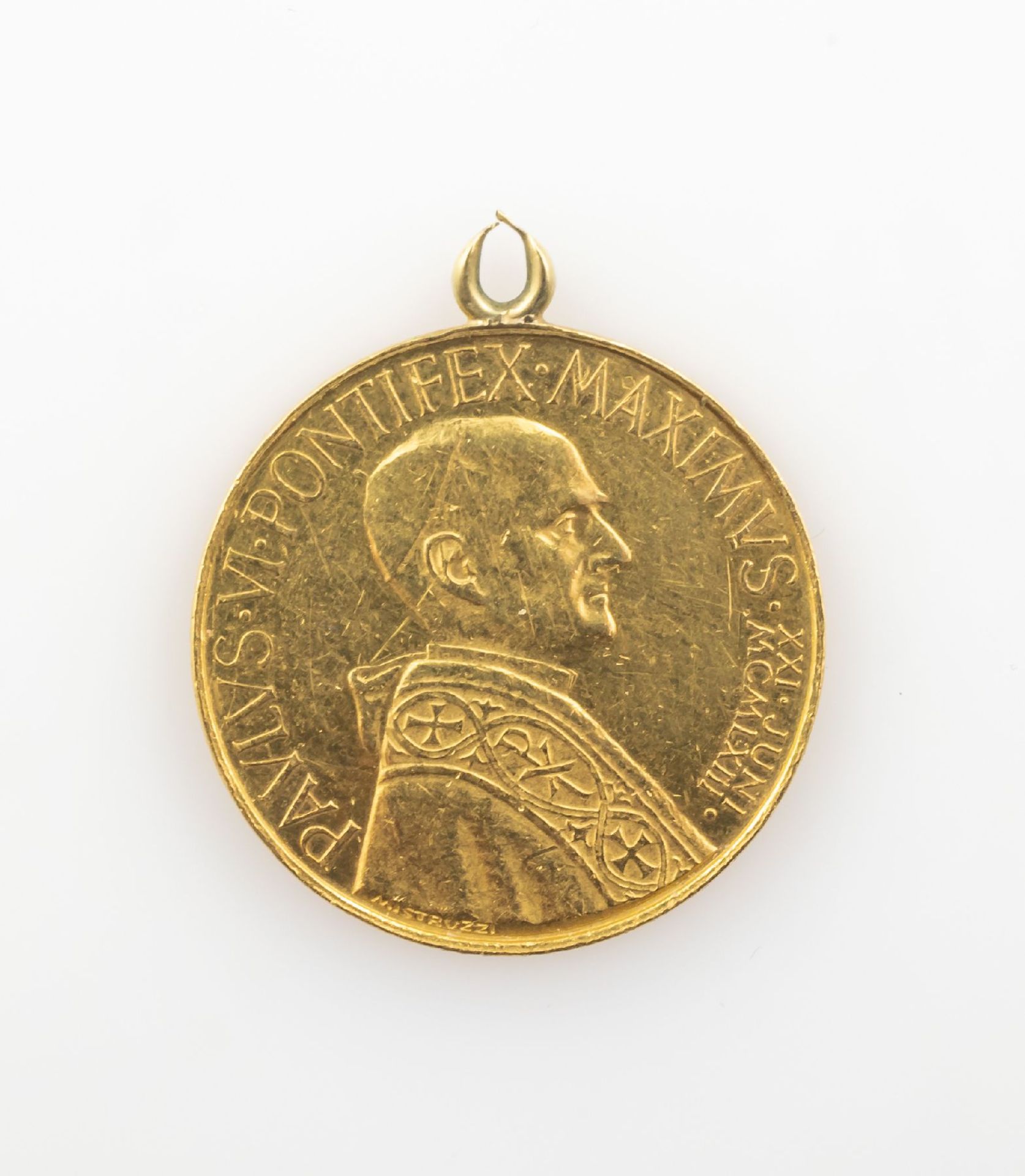 Goldmedaille, GG 900/000, ca. 3.5 g, PaulusVI., Pontifex