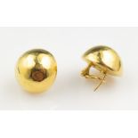 Paar 18 kt Gold Ohrstecker, GG 750/000, Halbkugeln mit