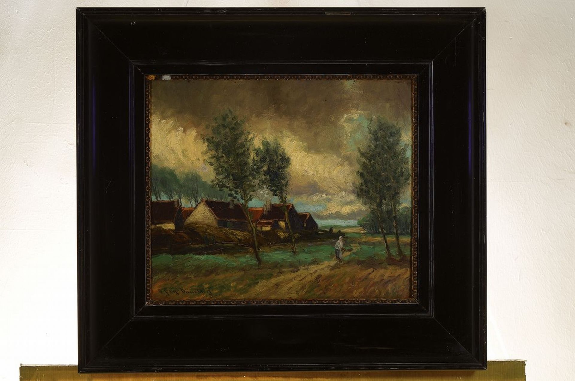 Oswald Fey, Düsseldorfer Maler, um 1900,  Heimkehrende - Bild 3 aus 3