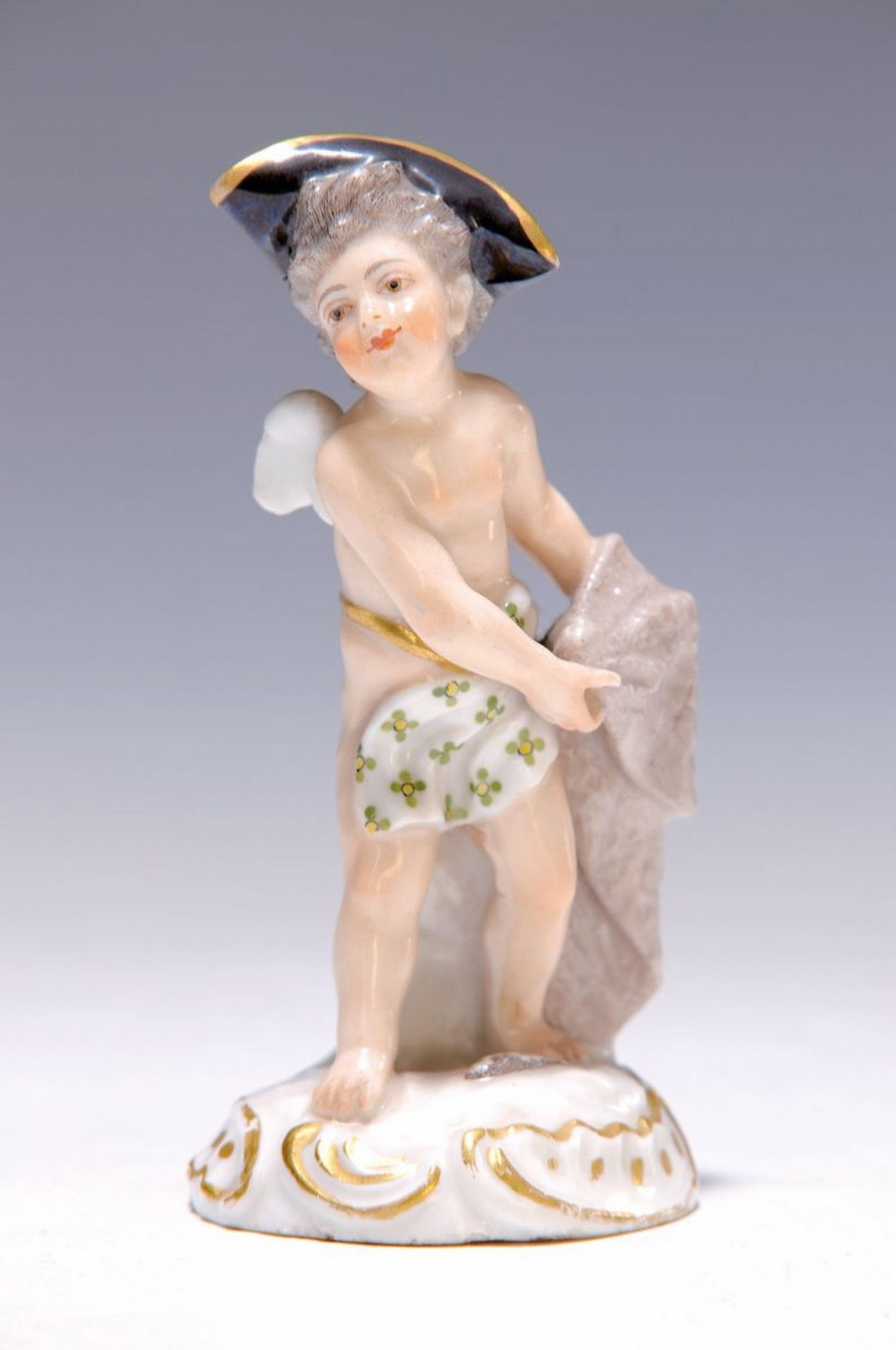 Porzellanfigur, deutsch, um 1860/70,  verkleidete Amorette