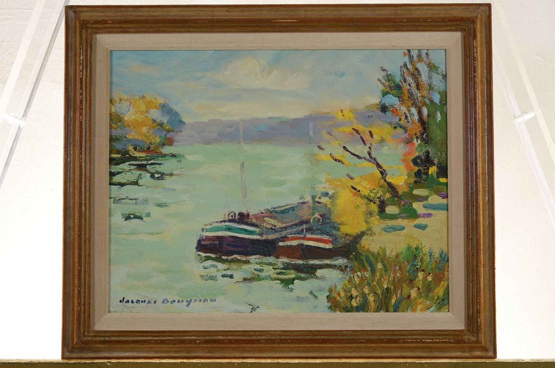Jacques Bouyssou, 1926-1997,  2 Gemälde: Lastkähne am - Bild 5 aus 6