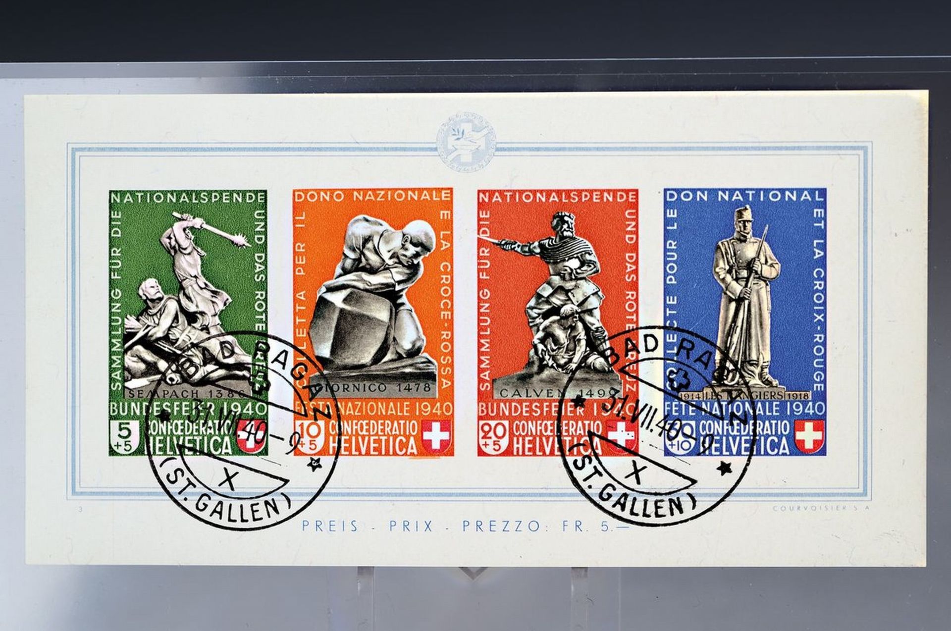 Briefmarken, Schweiz, Block 5, 1940,  saubere