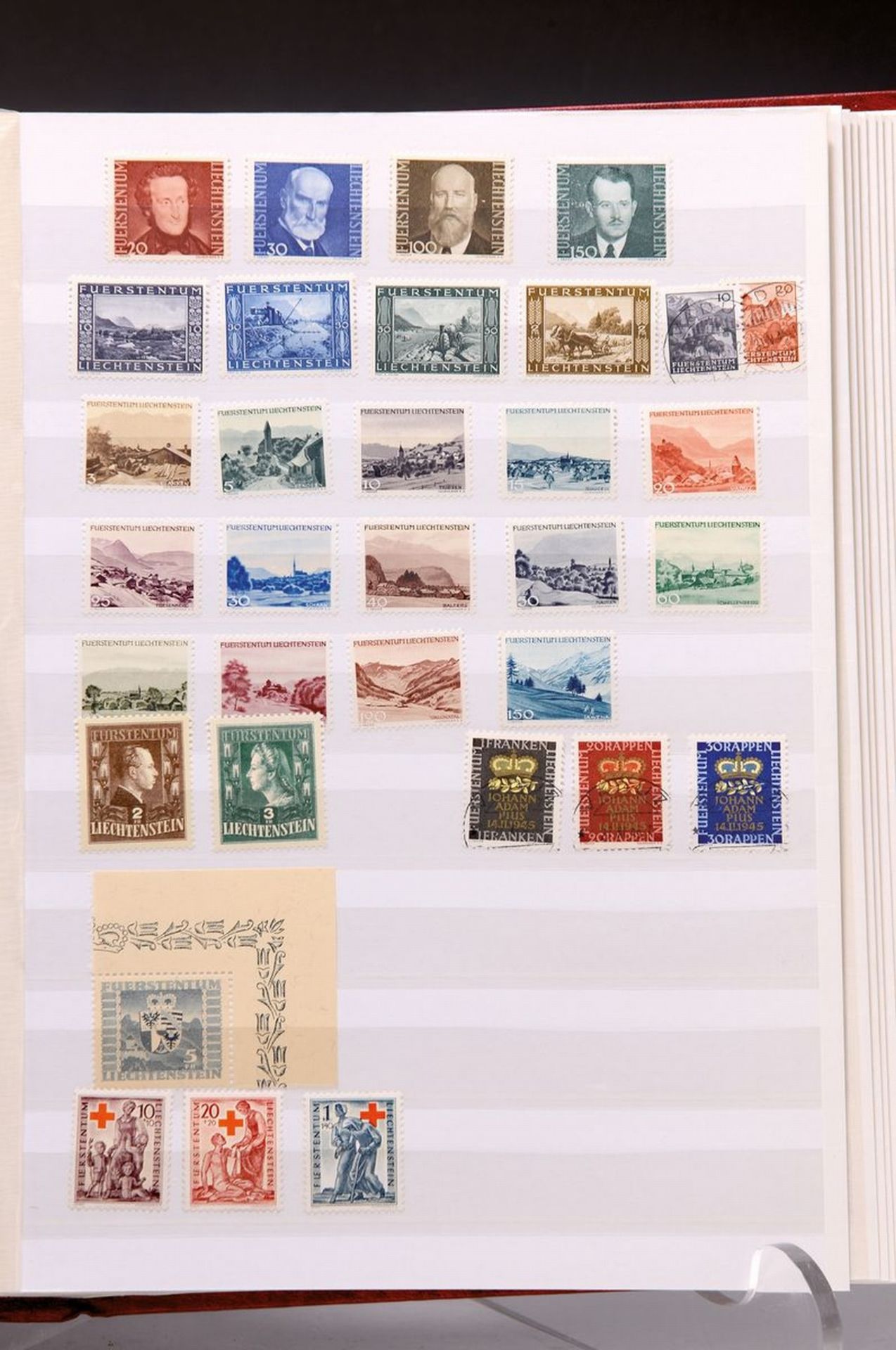 Briefmarkensammlung Liechtenstein bis 1957,  Schwerpunkt