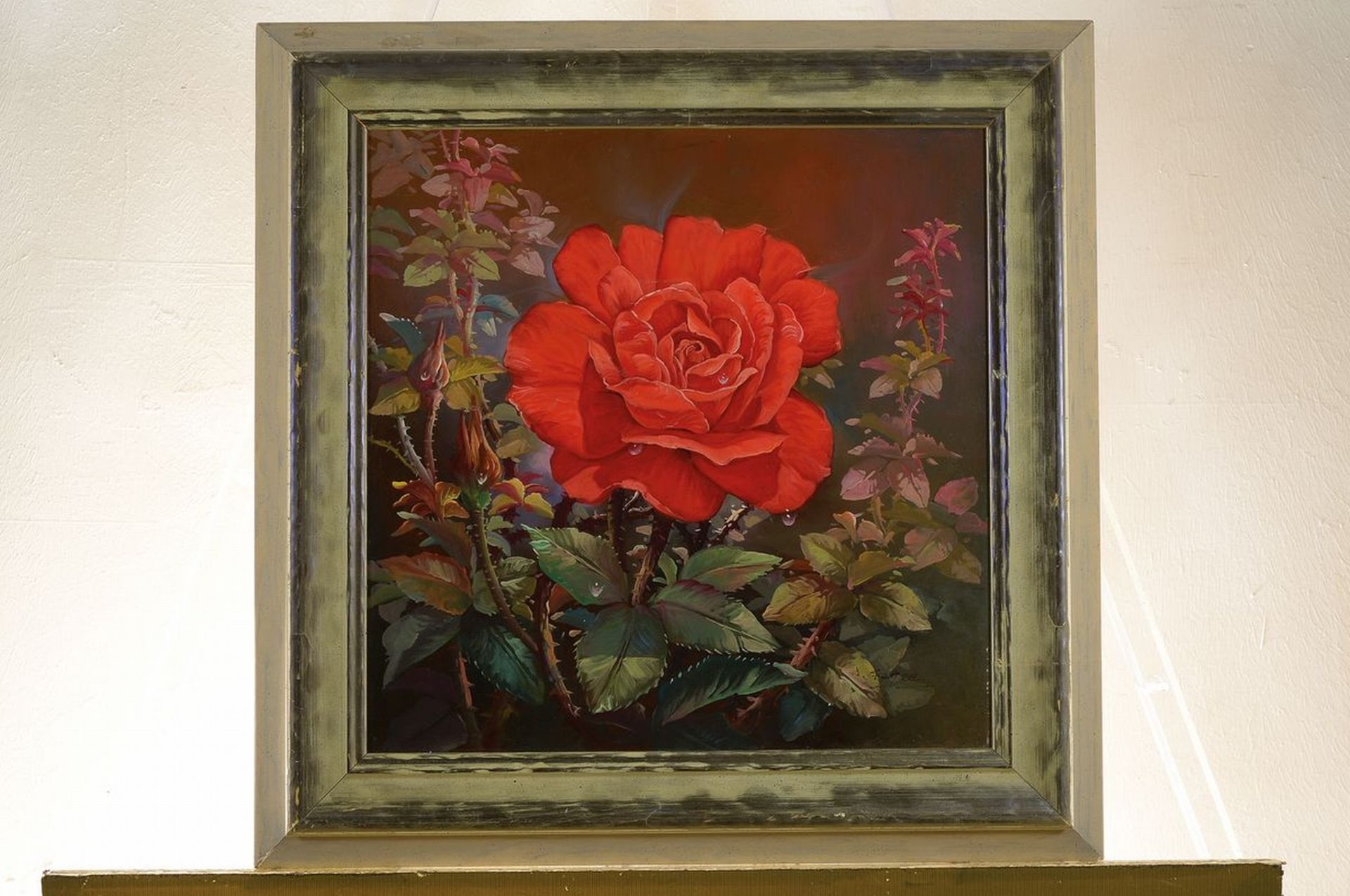 Zeitgenössischer Traditionalist,  Rosenblüte, Öl/Lwd, - Bild 2 aus 2