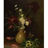 Louis Gensollen, 1834-1907, Stillleben mit Blumen,