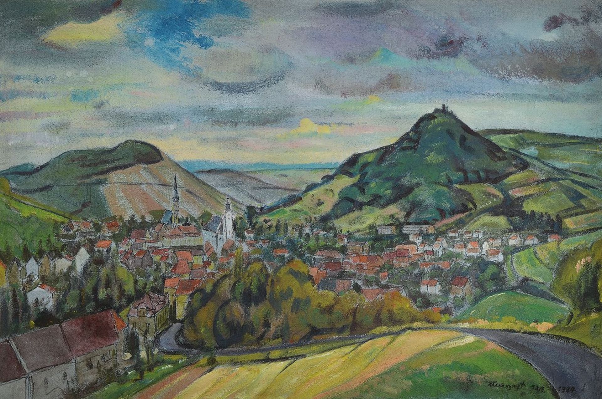 Karl Unverzagt, 1915-2007 Grünstadt,  Landschaft in der