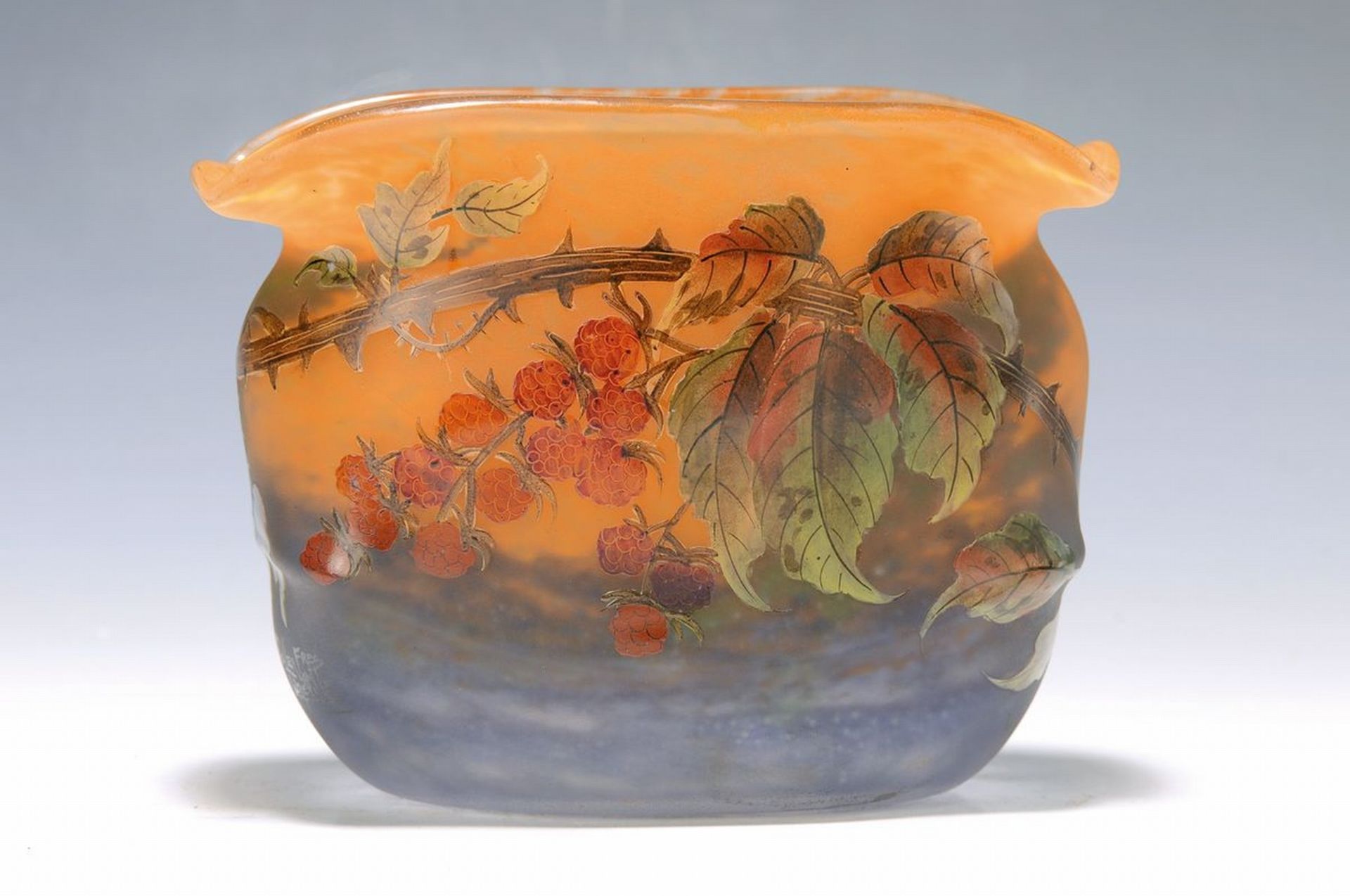 Vase, Muller Frères Luneville, um 1922-25,  farbloses