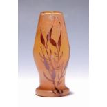 Vase, Legras & Cie, St. Dennis,  orangefarbenes Glas mit