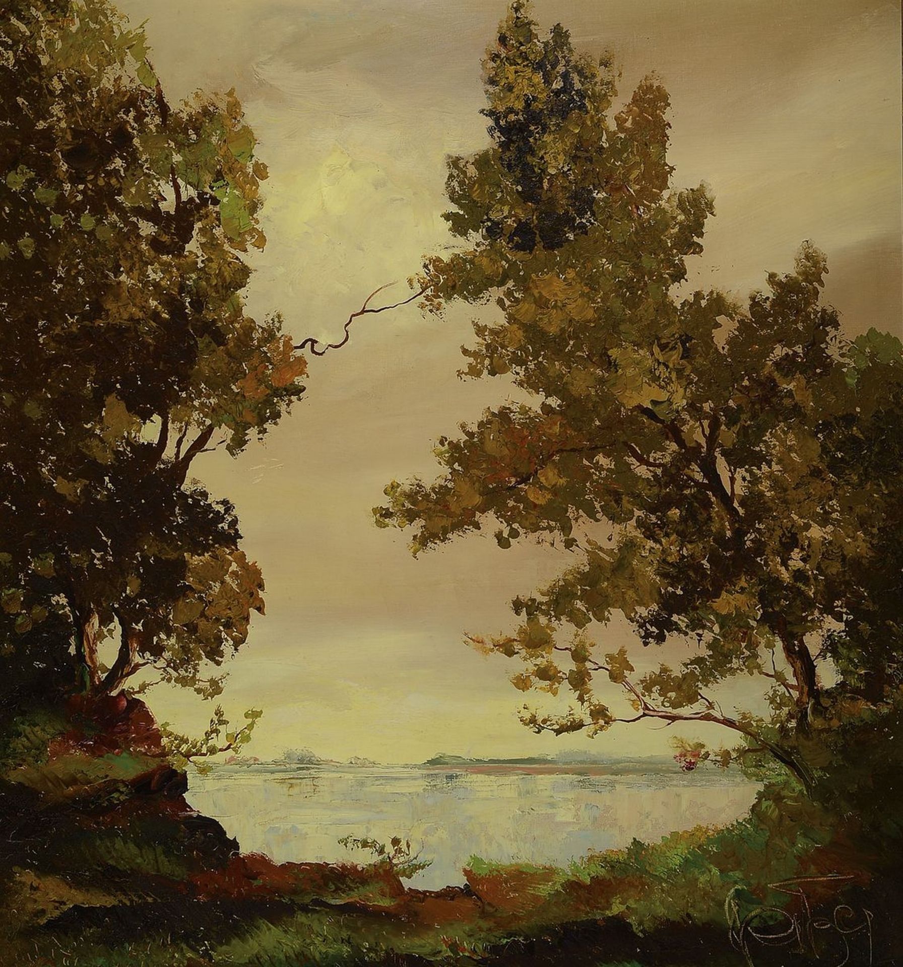 Karl Philipp Spitzer, 1887-1954 Speyer,  Bäume am Rhein,