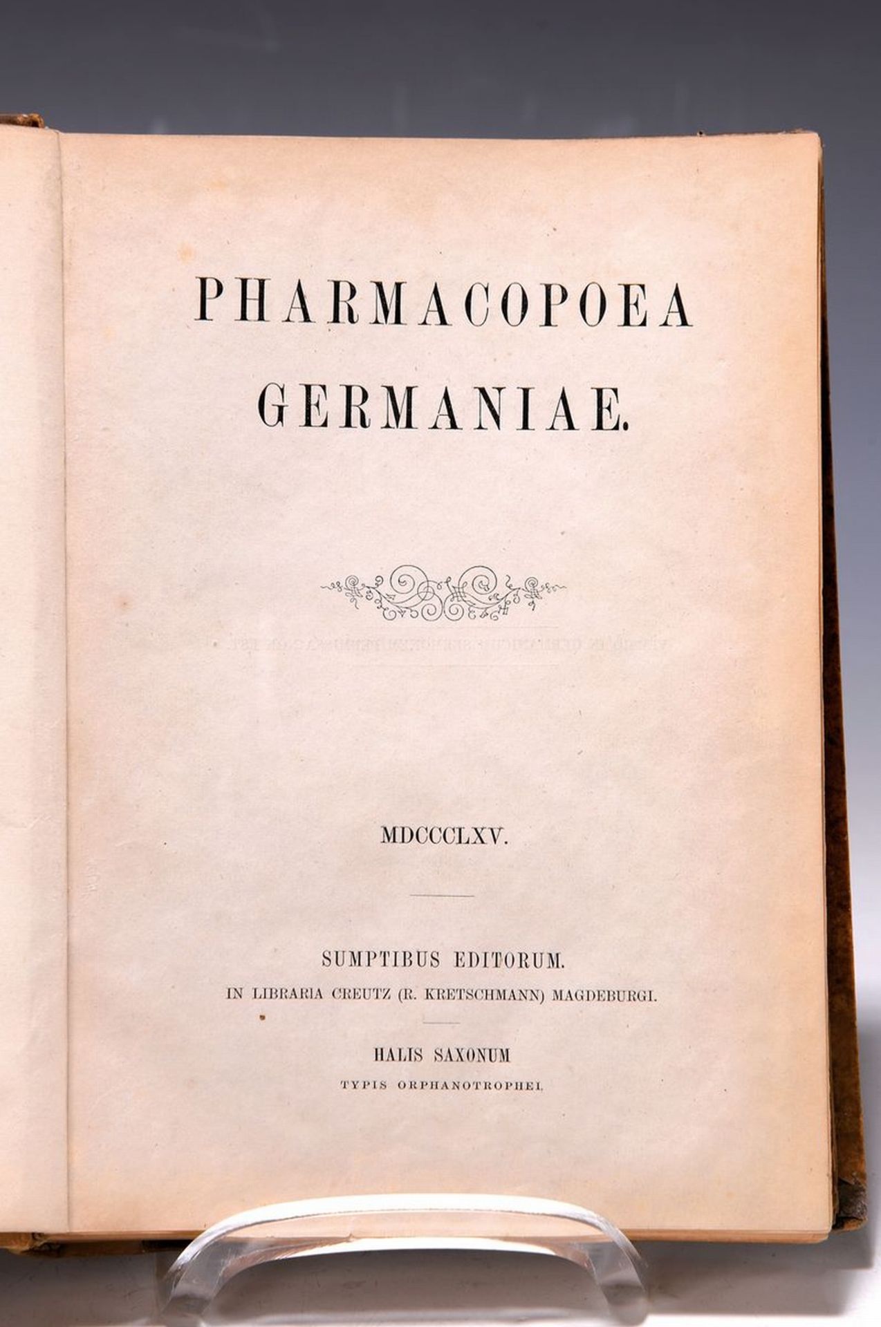 Pharmacopoea Germaniae, Magdeburg 1865,  393 S., in
