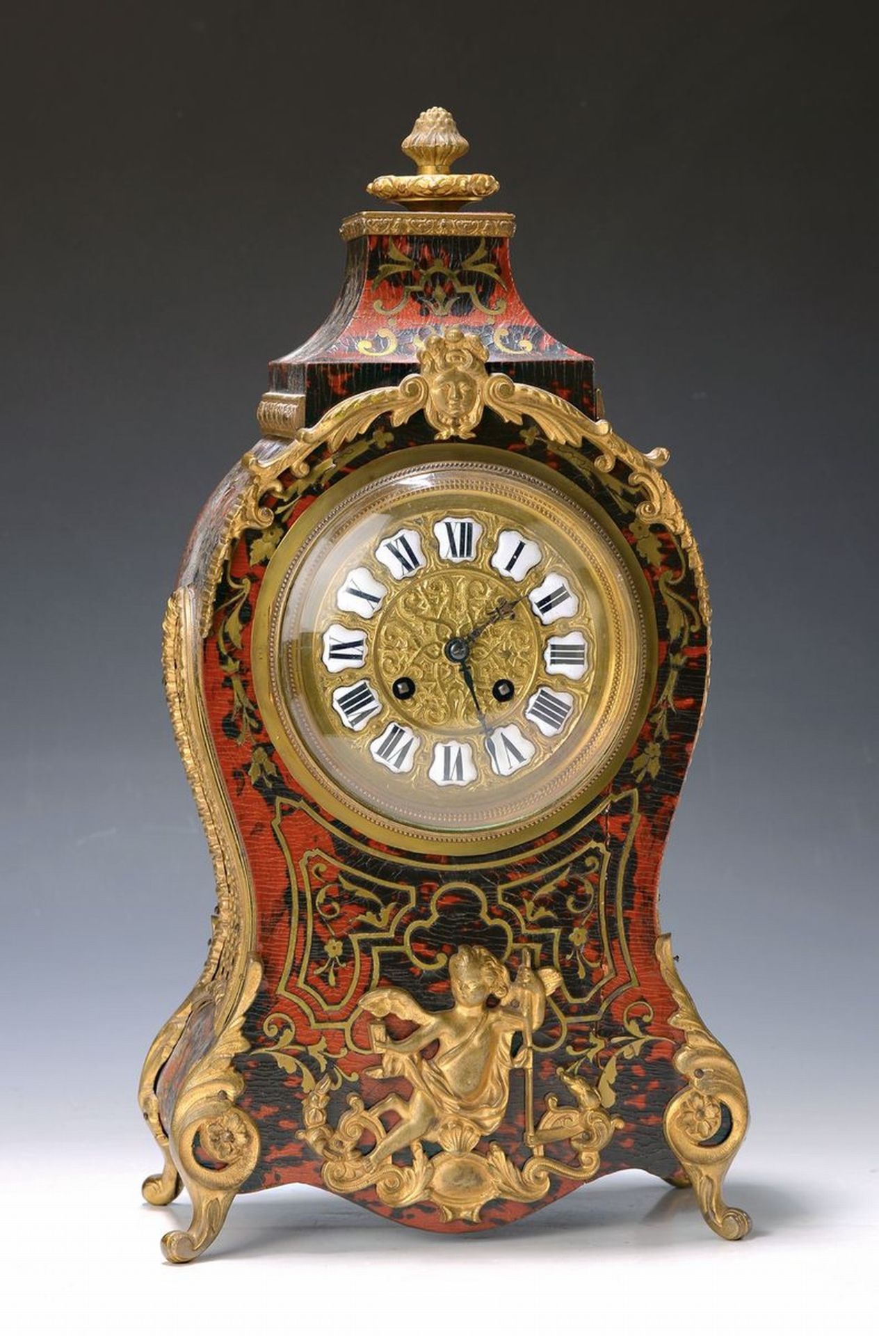 Boulle-Uhr, Frankreich, um 1860,  geschwungenes