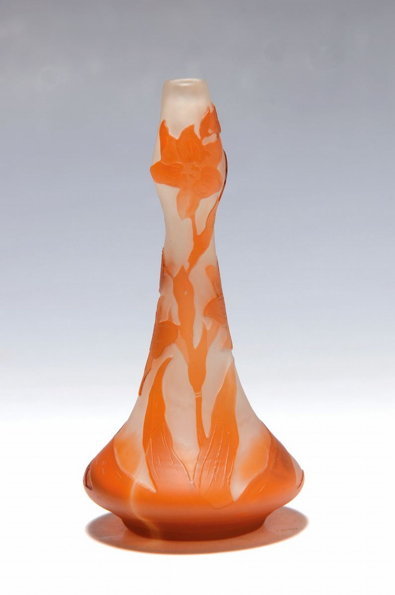 Vase, Emile Gallé, um 1904-06,  farbloses Glas,